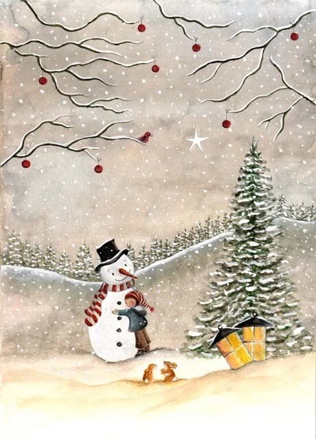 Snowman - Postcard
