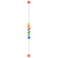 Colorful string of wood with red ends on a white background