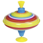 Colorful spinning top toy on a white background