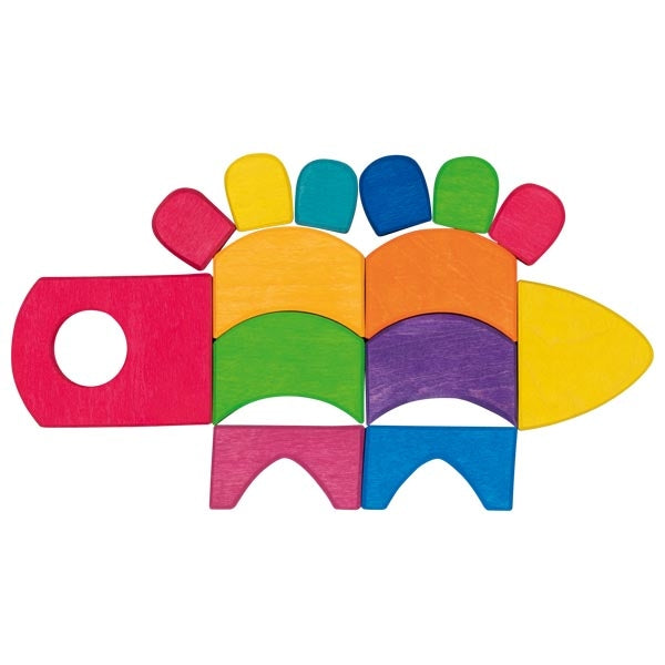 Colorful wooden letter 'a' block on a white background