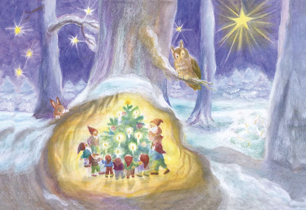 Weihnachten im Wald mit Zwergen und Tieren – Adventskalender