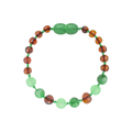Amber Children Bracelet With Gemstones - Cognac • Green Jade