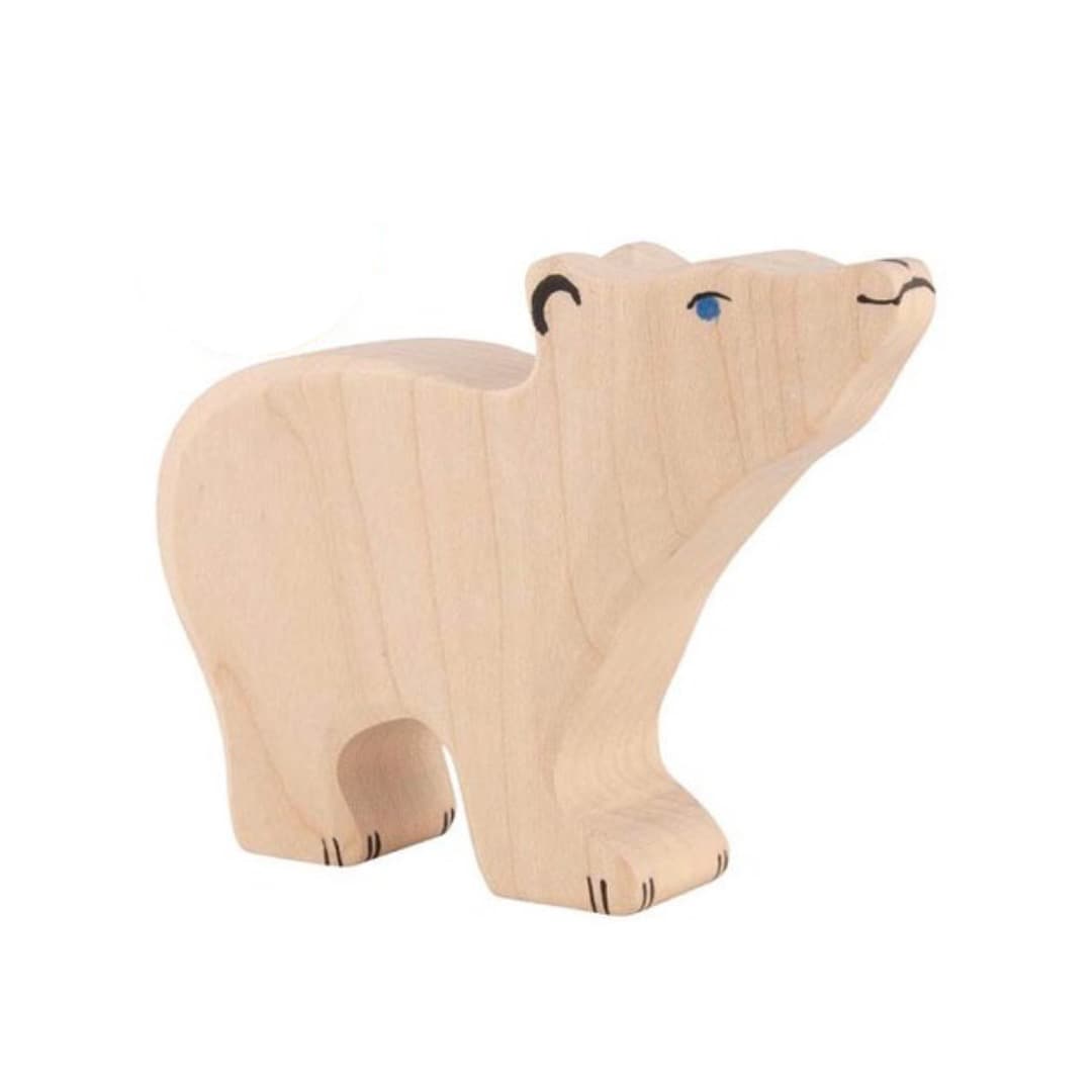 Wooden polar bear figurine 