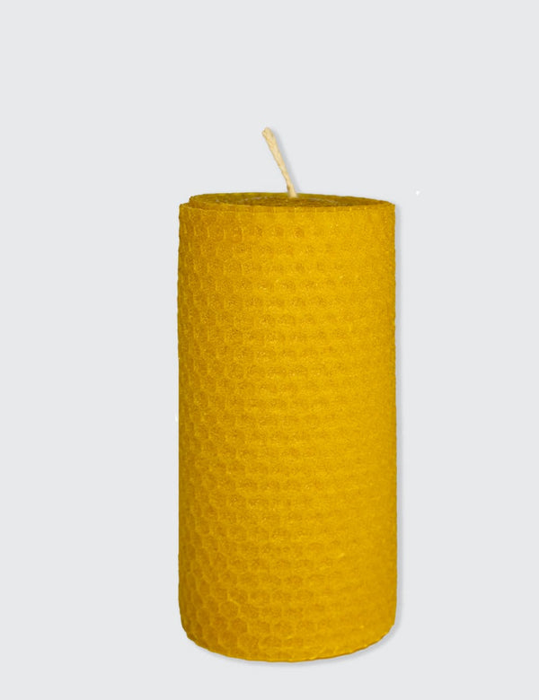 Rolled Beeswax Pillar Candle - Medium