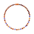 Amber Baby & Toddler Necklace - Cognac • Aventurine • Purple Jade