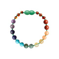 Amber Baby & Toddler Bracelet - Baroque Cognac and Chakra Gemstones