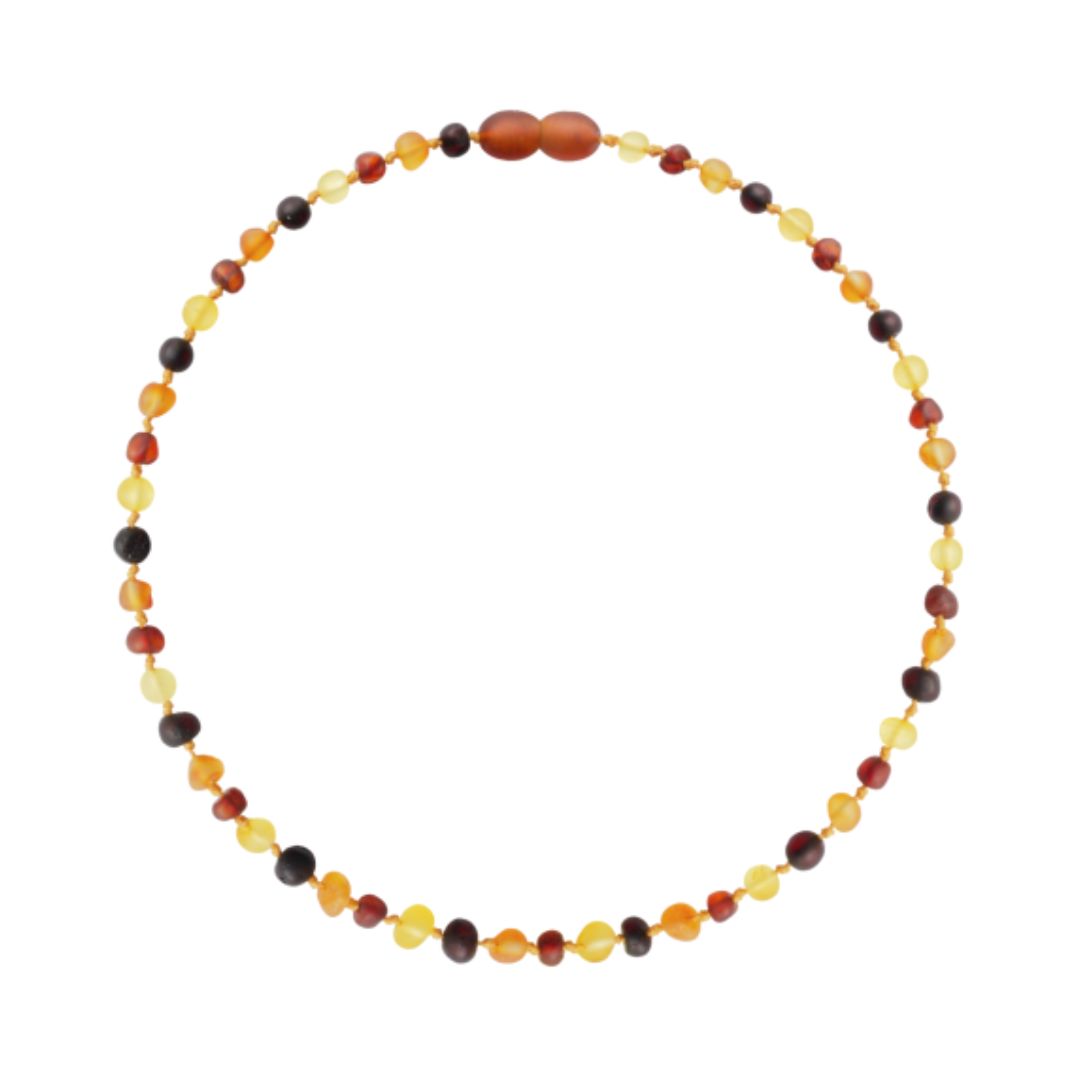 Amber Baby & Toddler Necklace - Raw • Multi Colour