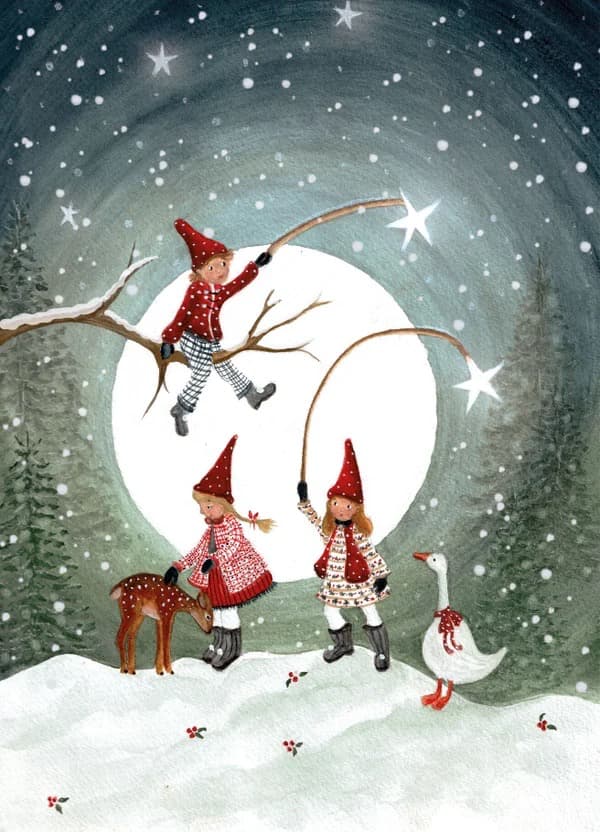 Gnome Children - Postcard-Autumn - Winter Postcards-Bijdehansje--Stardust-Store