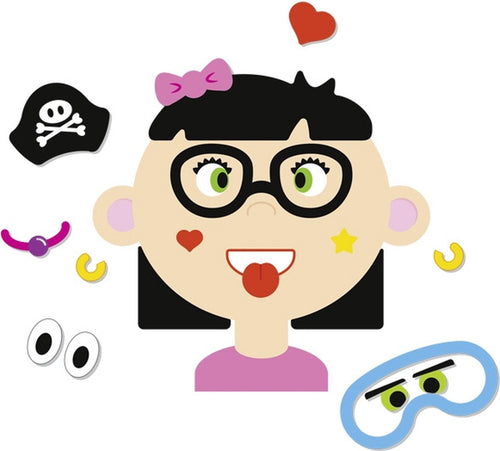Cartoon character with accessories on a white background