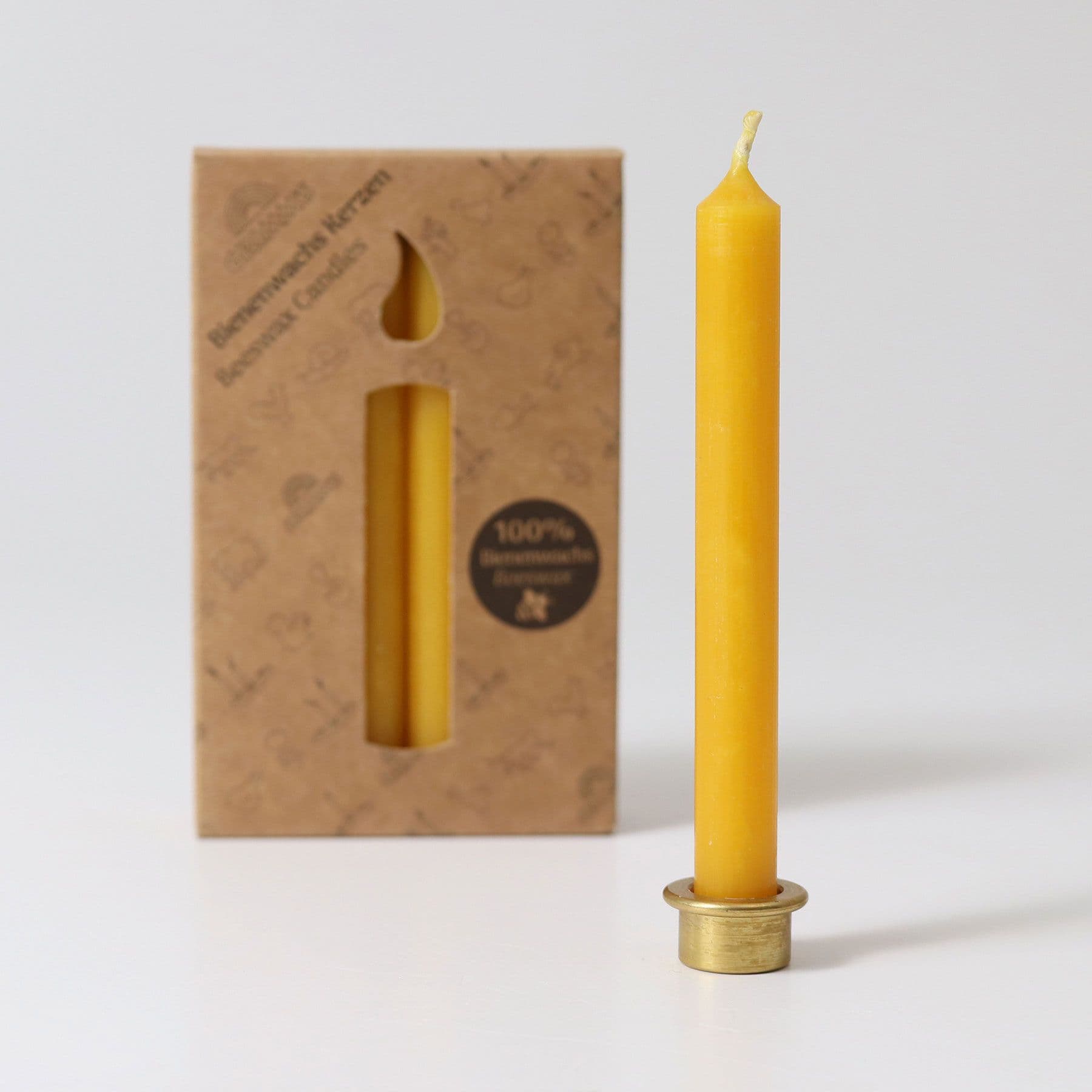 100% Beeswax Candle Amber - Individual Candle