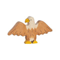Wooden Eagle Toy by Holztiger. The bird is Brown on a beige base.