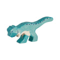 Blue dinosaur toy figure on a white background