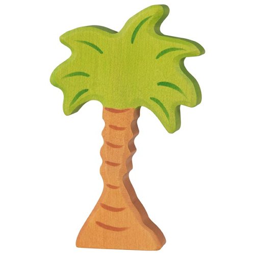 Wooden palm tree toy on a white background
