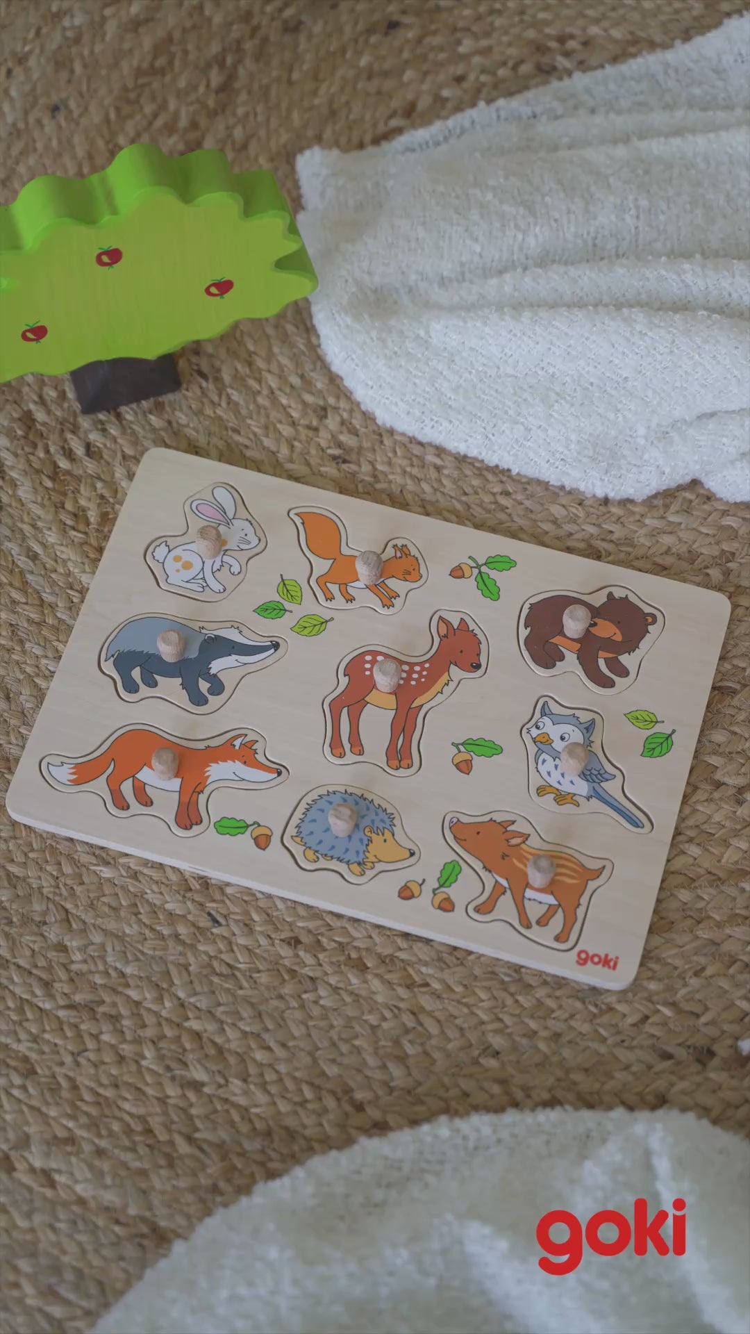Wooden Lift-Out Puzzle - Forest Animals (9 Pieces)