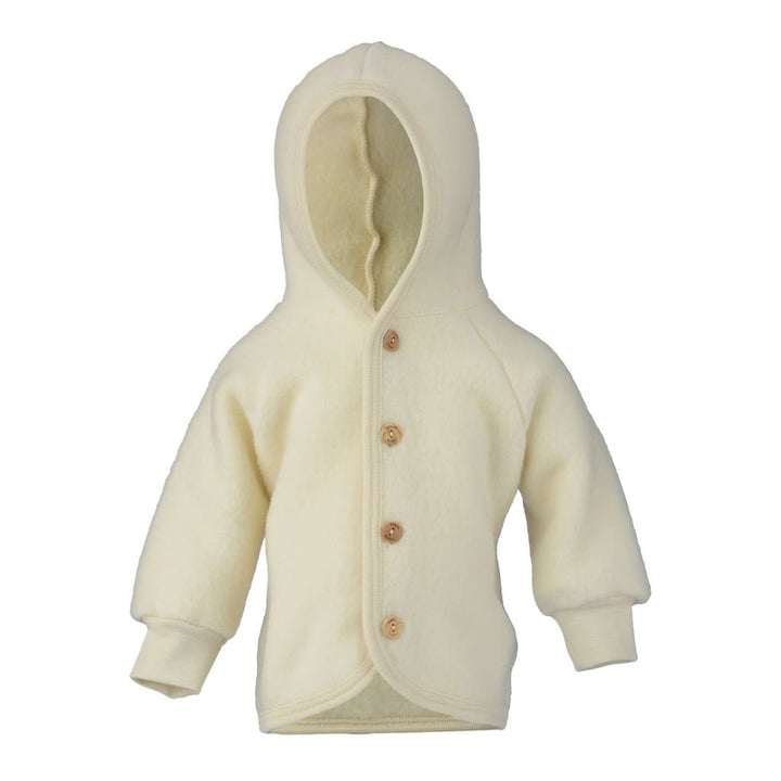 Woolfleece Jacket with Hood and Wooden Buttons-Coats & Jackets-Engel Natur-4046304270349-Natural-0-3 Months (50-56 cm)-Stardust-Store
