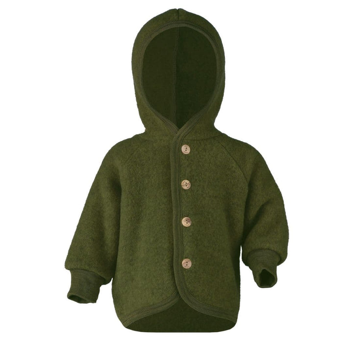 Woolfleece Jacket with Hood and Wooden Buttons-Coats & Jackets-Engel Natur-4046304268759-Reed-0-3 Months (50-56 cm)-Stardust-Store
