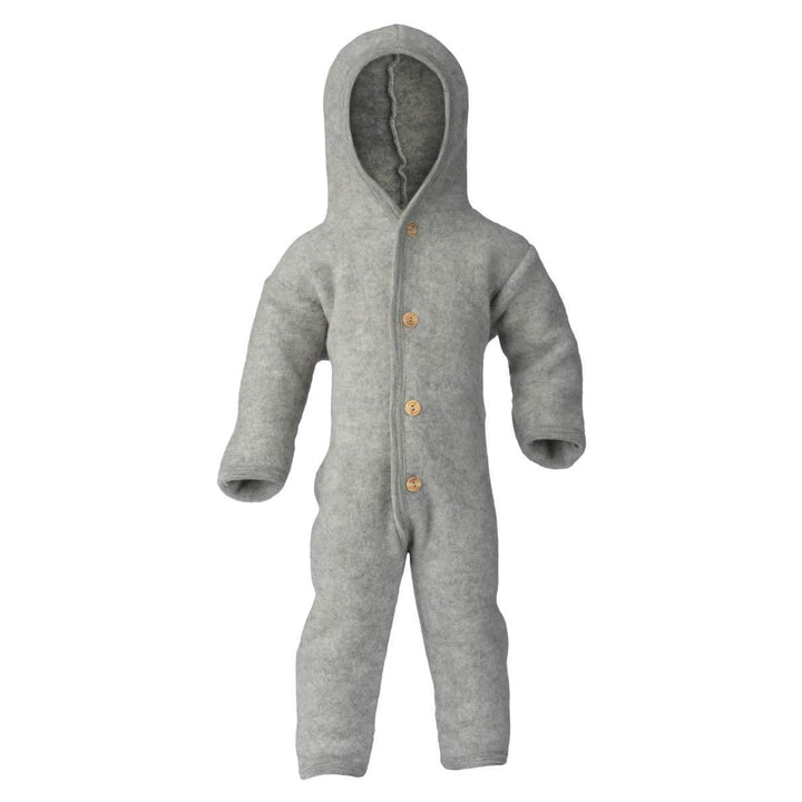 Woolfleece Overall with Wooden Buttons-Baby One-Pieces-Engel Natur-4046304168400-Grey-0-3 Months (50-56 cm)-Stardust-Store