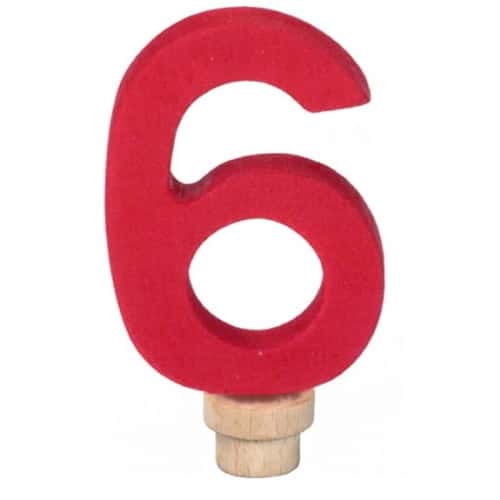 Wooden Birthday Numbers-Birthday-Glückskäfer-Number 6-Stardust-Store