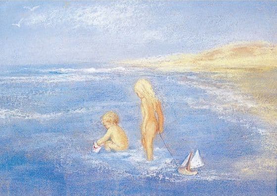 Marjan van Zeyl In zee spelen - Ansichtkaart
