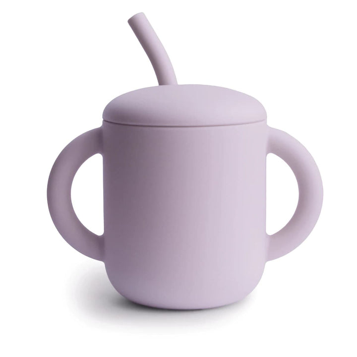 Silicone Training Cup with Straw-Sippy Cups-Mushie-810052464510-Lilac-Stardust-Store