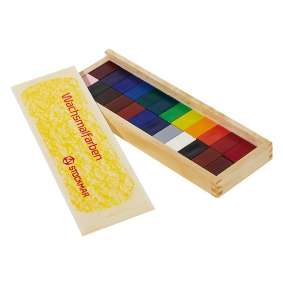 24 Beeswax Crayon Blocks - in Wooden Box-Crayons-Stockmar-4019365356000-Stardust-Store