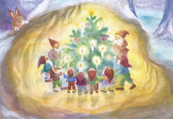 Dorothea Schmidt The Dwarfs Admire The Christmas Tree - Postcard-Advent & Christmas Postcards-Waldorf Postcards-4251055454317-Stardust-Store