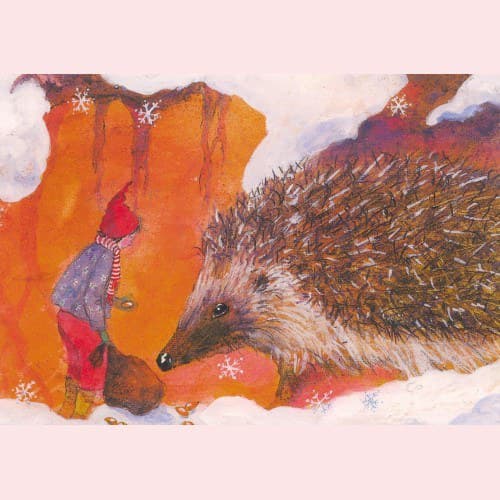 Daniela Drescher Hedgehog - Postcard-Autumn - Winter Postcards-Waldorf Postcards--Stardust-Store