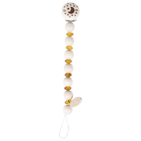 Wooden Soother Chain - Amber-Pacifier Clips & Holders-Heimess-4011534350703-Stardust-Store