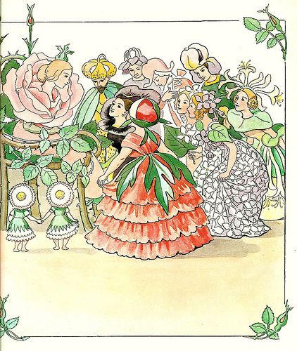 Elsa Beskow Flower Festival Queen Rose - Postcard-Spring - Summer Postcards-Hjelms-7393182169003-Stardust-Store
