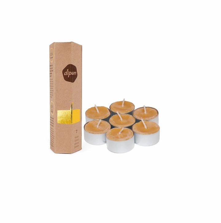 Beeswax Tealight Candles - Box of 7-Candles-Dipam-8716726000010-Stardust-Store