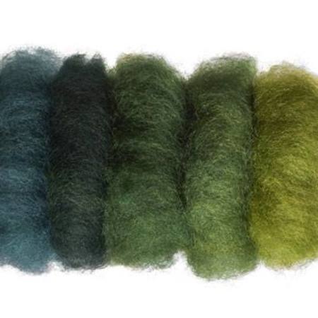 Plant Dyed Wool Fleece Mixed 50g - Green Tones-Arts & Crafts-Glückskäfer-4038162541525-Stardust-Store