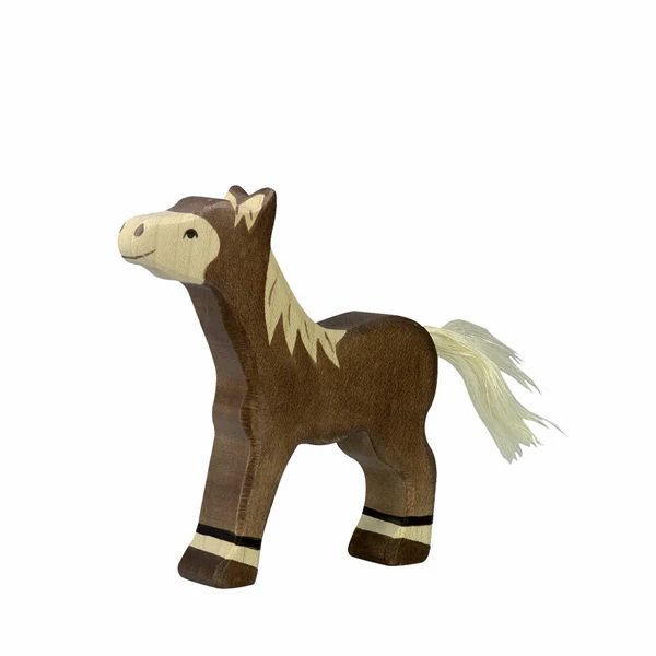 Foal Standing Dark Brown-Figurines-Holztiger-4013594800426-Stardust-Store