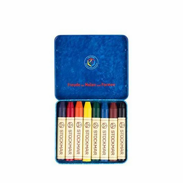 8 Crayon Sticks - With Black-Crayons-Stockmar-4019365310002-Stardust-Store