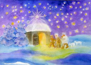 Dorothea Schmidt Adoration of the Shepherds - Postcard-Advent & Christmas Postcards-Waldorf Postcards-4251055450791-Stardust-Store