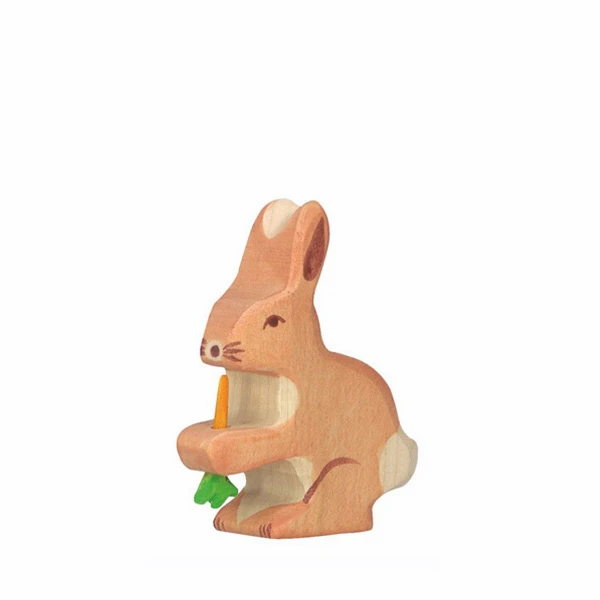 Hare with Carrot-Figurines-Holztiger-4013594801027-Stardust-Store
