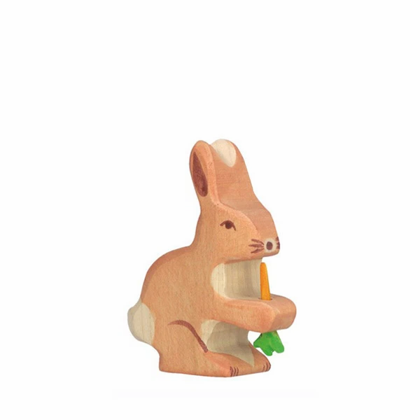 Hare with Carrot-Figurines-Holztiger-4013594801027-Stardust-Store