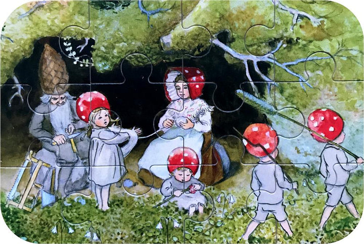 Elsa Beskow - Four Wooden Puzzles in Box-Wooden & Pegged Puzzles-Hjelms-7393182932584-Stardust-Store