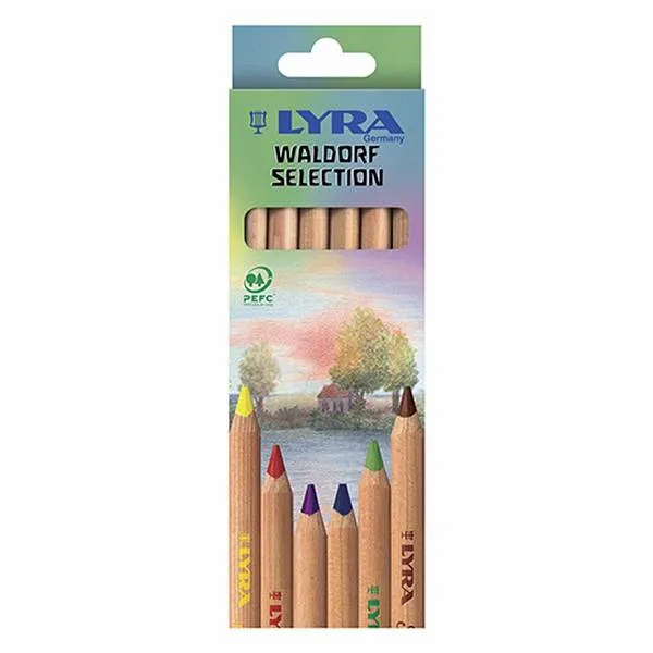 Set of 6 Wooden Pencils - Waldorf Selection-Wooden Pencils-Lyra-4084900451137-Stardust-Store