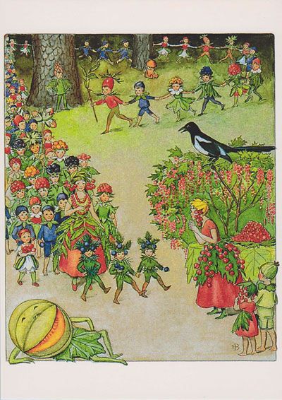 Elsa Beskow Flower Parade - Postcard-Spring - Summer Postcards-Hjelms-7393182169003-Stardust-Store