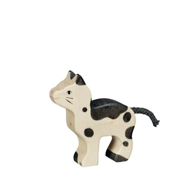 Cat Small Black and White-Figurines-Holztiger-4013594805407-Stardust-Store