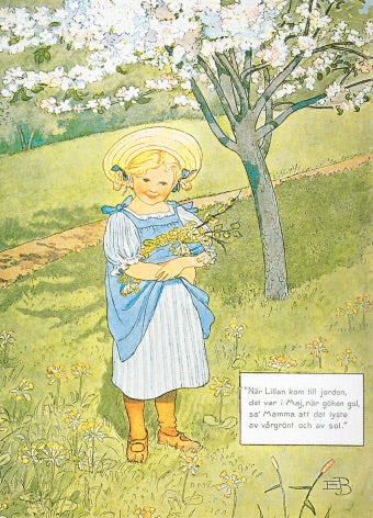 Elsa Beskow Spring Girl - Postcard-Spring - Summer Postcards-Hjelms-7393182169003-Stardust-Store