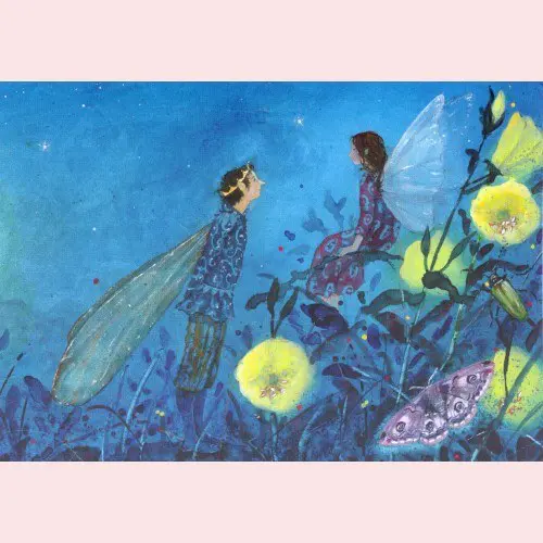 Daniela Drescher Little Fairy Can't Sleep - Postcard-Spring - Summer Postcards-Waldorf Postcards-8717027011996-Stardust-Store