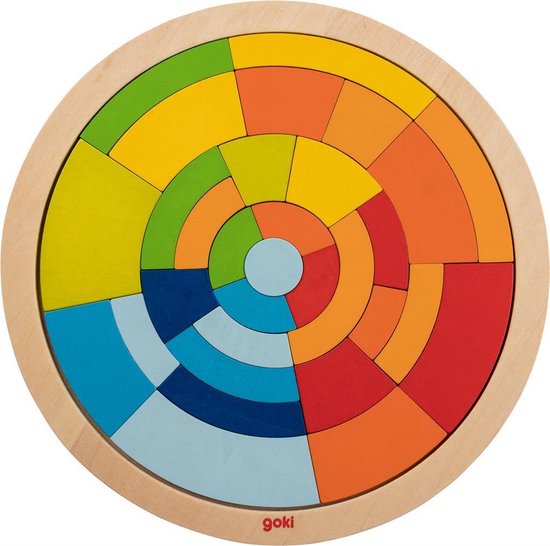 Circle Wooden Puzzle-Wooden & Pegged Puzzles-Goki-4013594577373-Stardust-Store
