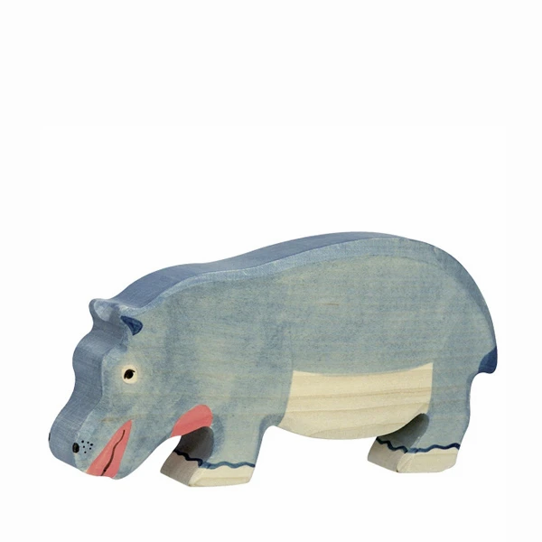 Hippopotamus Feeding-Figurines-Holztiger-4013594801614-Stardust-Store