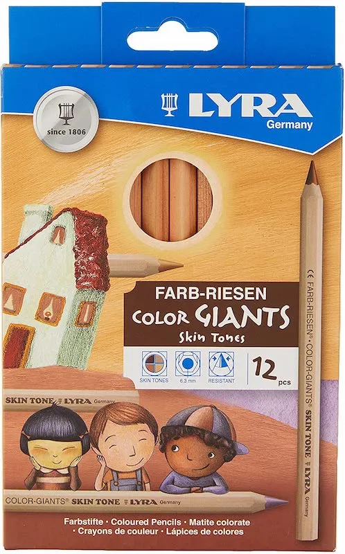 Colour Giants Set of 12 - Skin Tones-Wooden Pencils-Lyra-4084900421994-Stardust-Store