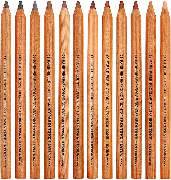 Colour Giants Set of 12 - Skin Tones-Wooden Pencils-Lyra-4084900421994-Stardust-Store