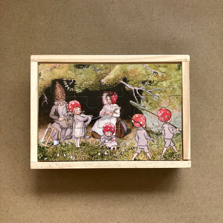 Elsa Beskow - Four Wooden Puzzles in Box-Wooden & Pegged Puzzles-Hjelms-7393182932584-Stardust-Store