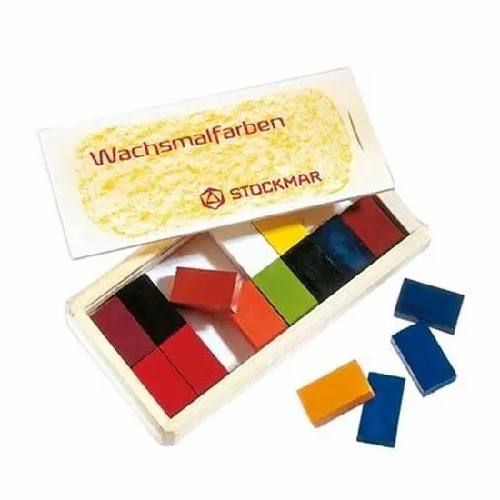 16 Beeswax Block Crayons - in Wooden Box-Crayons-Stockmar-4019365355003-Stardust-Store