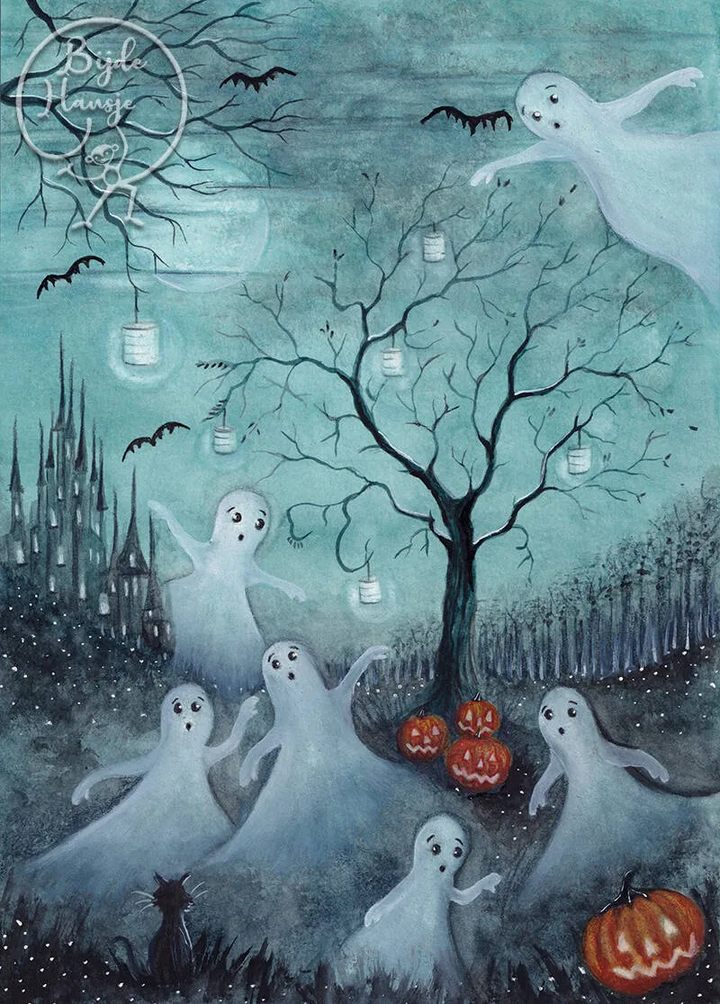 Spooky Halloween - Postcard-Spring - Summer Postcards-Bijdehansje--Stardust-Store