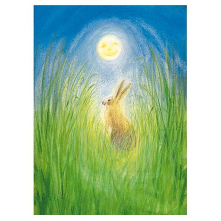 Marjan van Zeyl Hare and Moon - Postcard-Easter Postcards-Marjan van Zeyl-8717185563429-Stardust-Store